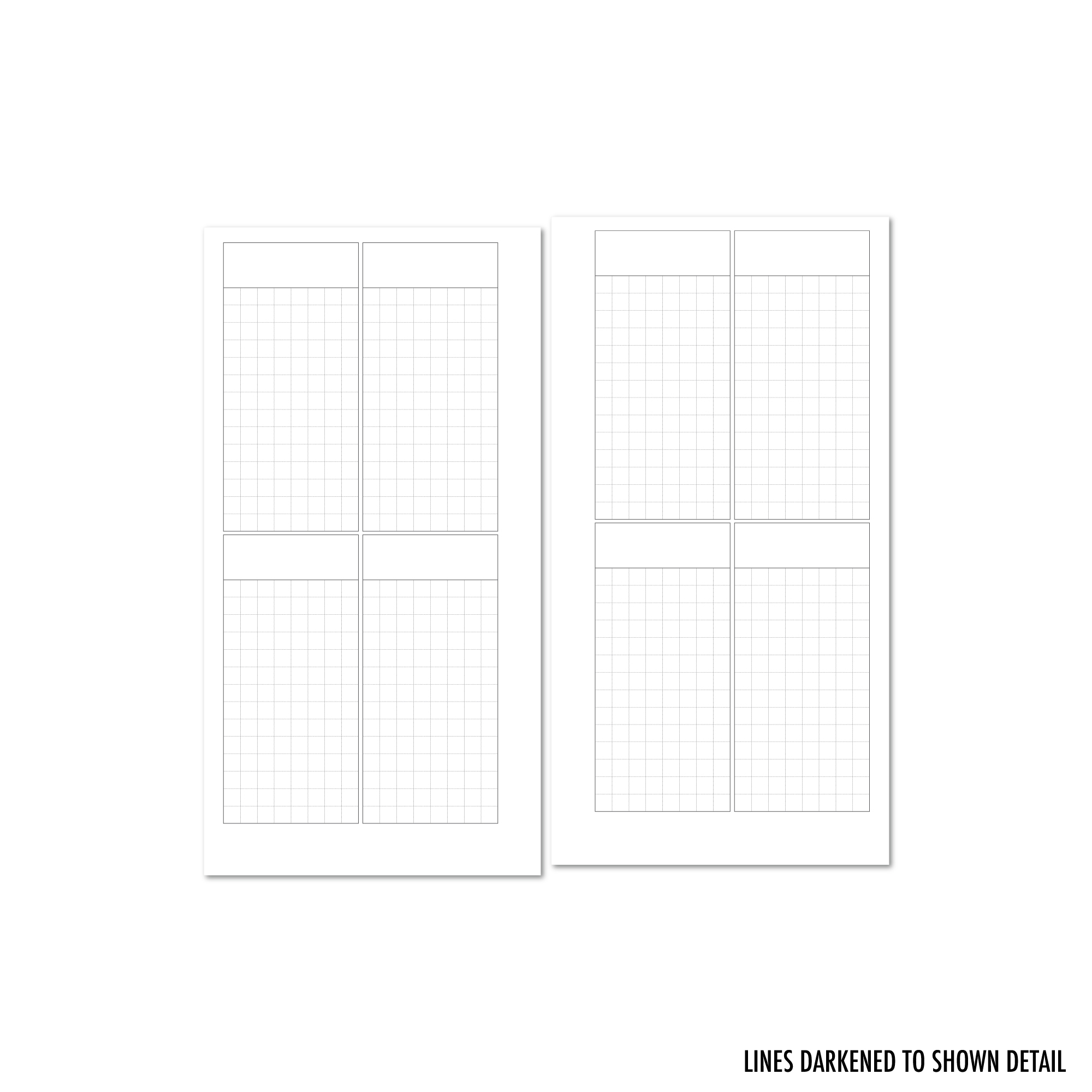 Week on 2 Pages Vertical header with Grid Calendar Refill