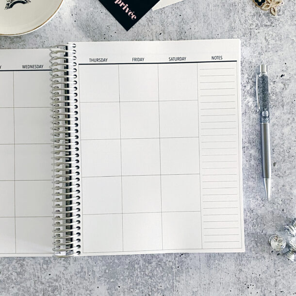 Undated Monthly page spiral planner