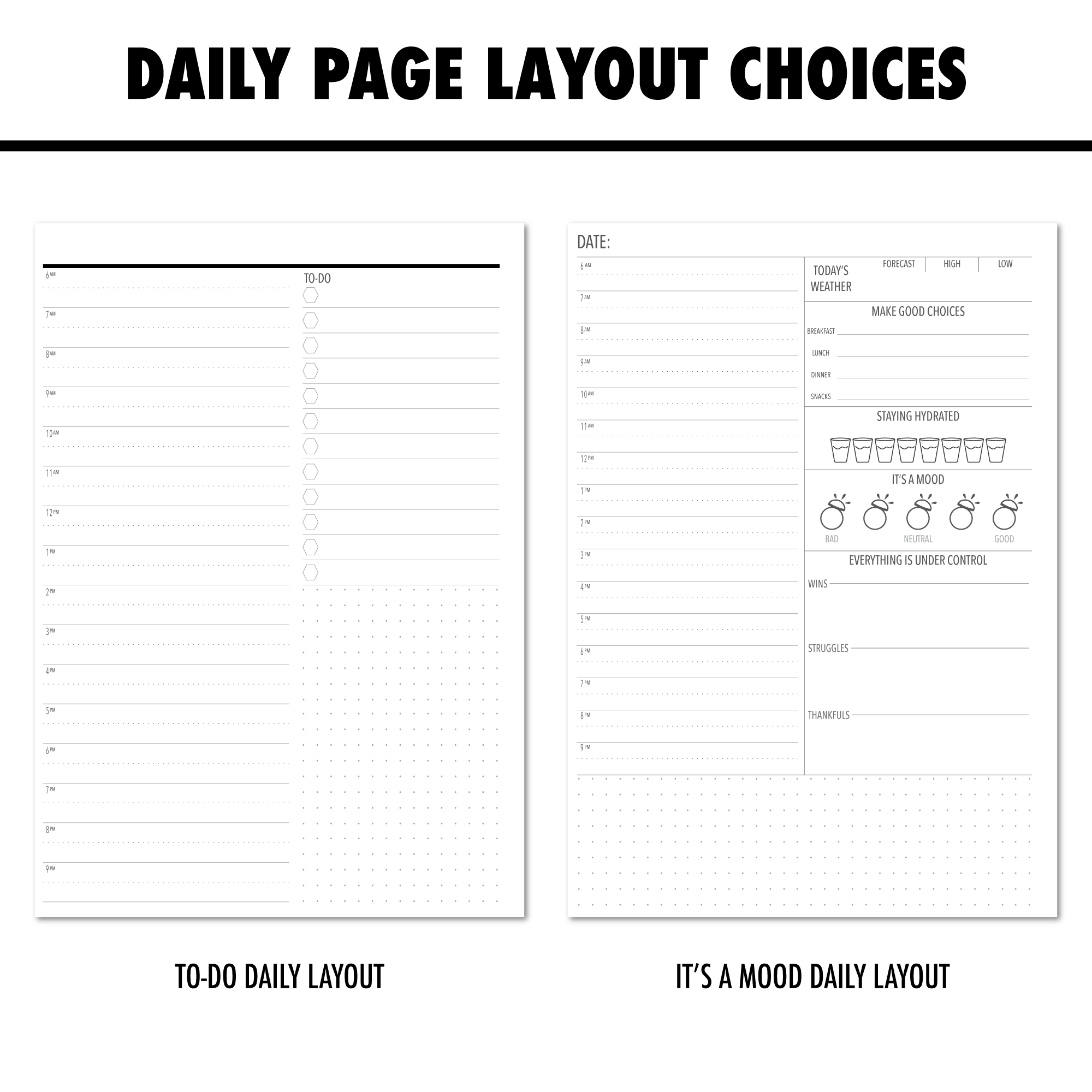 Daily Page Layouts