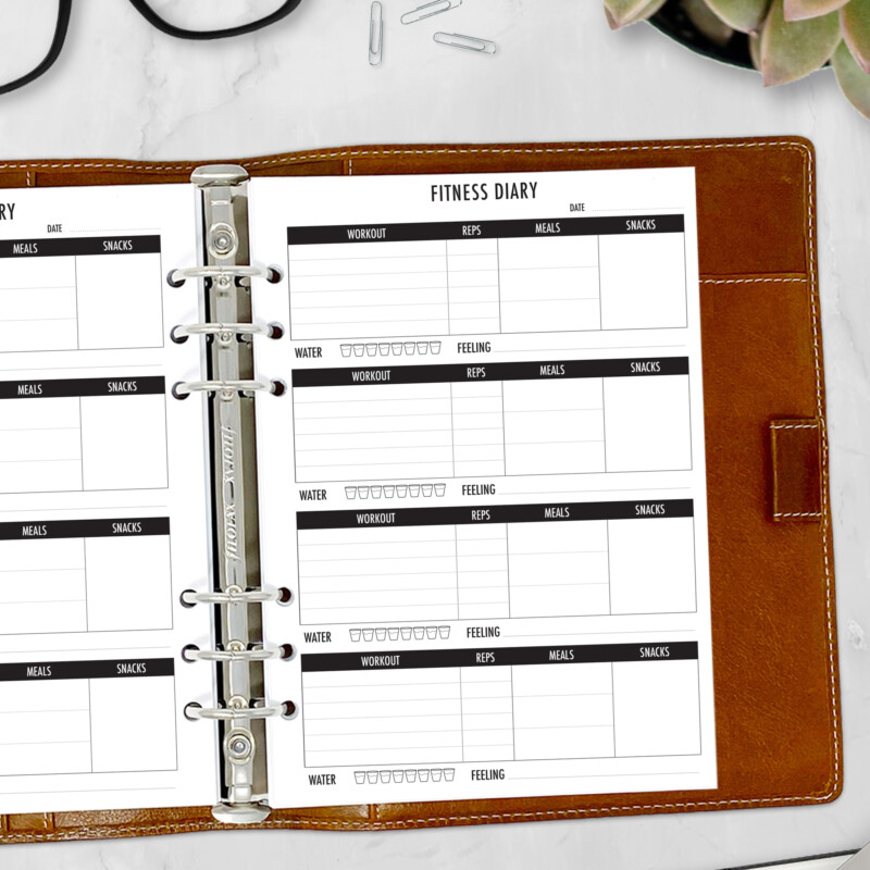 CityGirl Planners daily workout planner refill