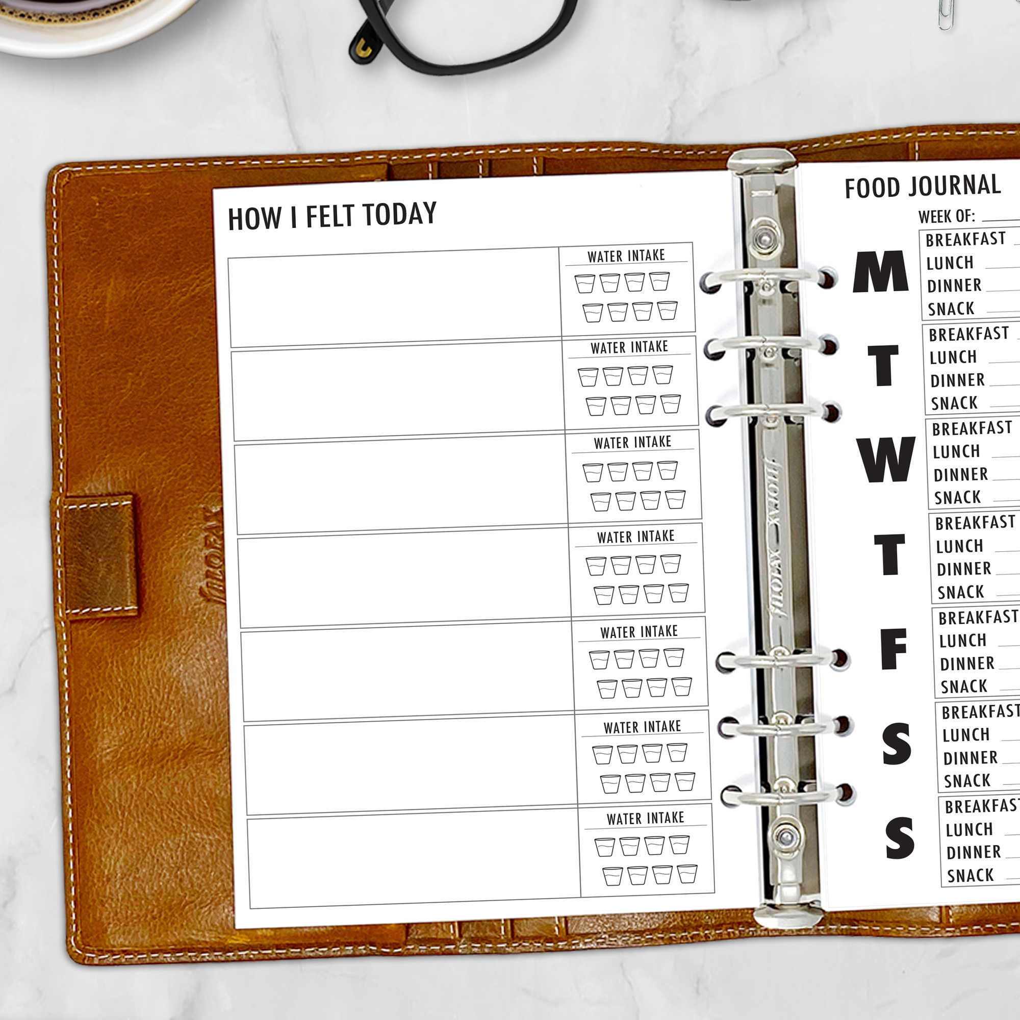 CityGirl Planners food journal refill in all six sizes