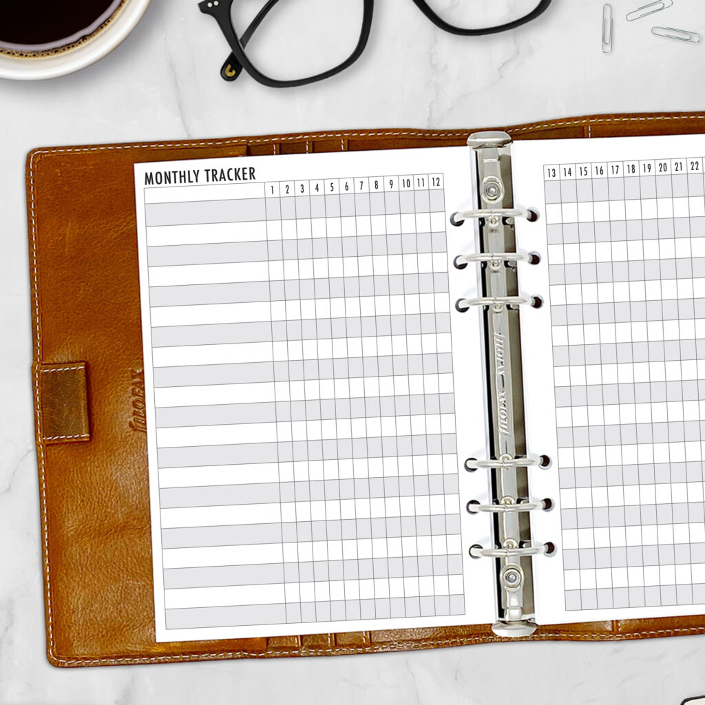 Habit Tracker Planner Insert – Monthly Tracking Grid Pages | CityGirl ...