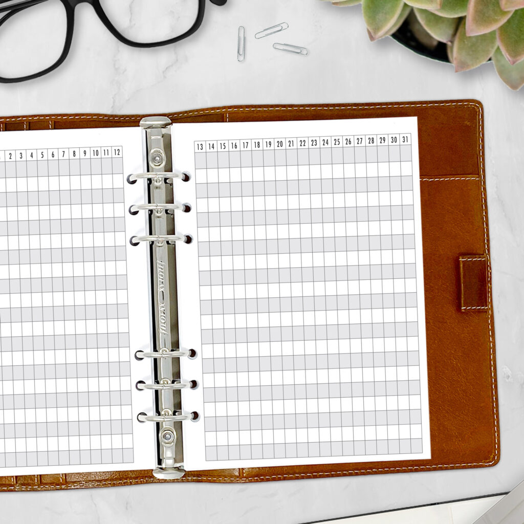 Habit Tracker Planner Insert – Monthly Tracking Grid Pages | CityGirl ...