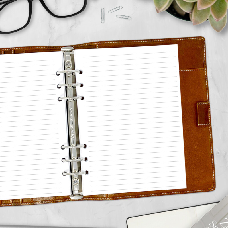 A5 lined paper insert for notes and journaling