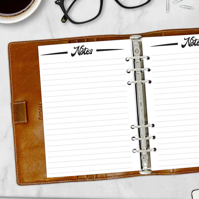 A5 retro-style planner paper for writing and journaling