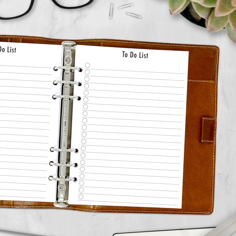 A5 planner refill for task tracking and daily to-dos