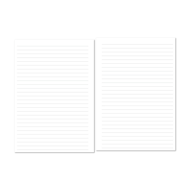 Lined paper planner insert with clean writing layout