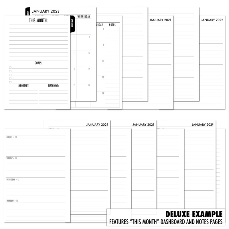 CityGirl Planners Complete Horizontal layout deluxe with black tabs example. Monthly and Weekly together.