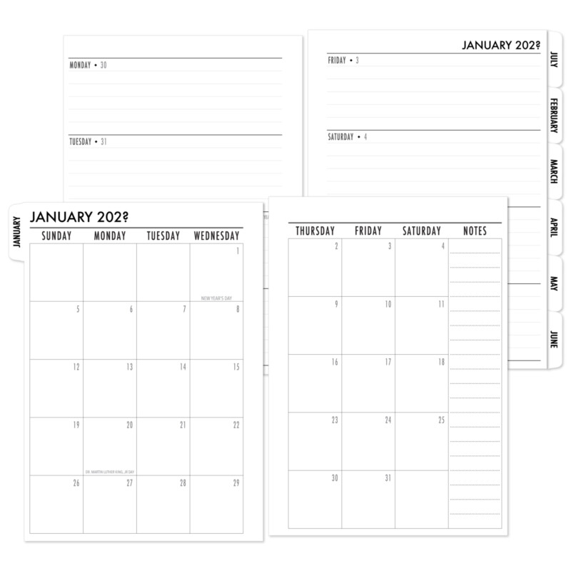 CityGirl Planners Complete Horizontal layout with white tabs. Monthly and Weekly together.