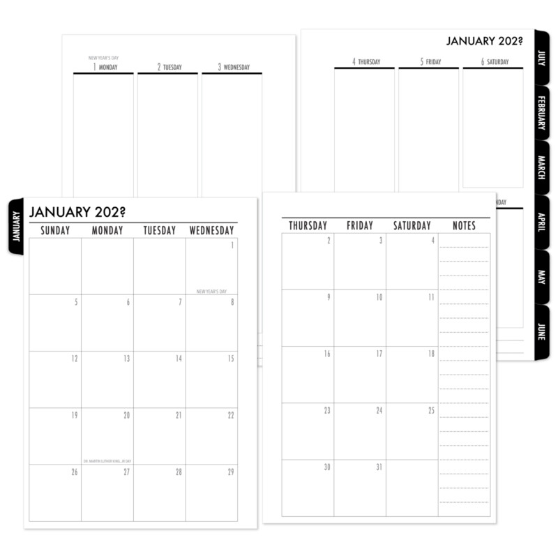 CityGirl Planners Complete Vertical layout with black tabs. Monthly and Weekly together.