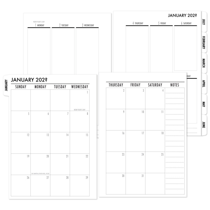 CityGirl Planners Complete Vertical layout with white tabs. Monthly and Weekly together.