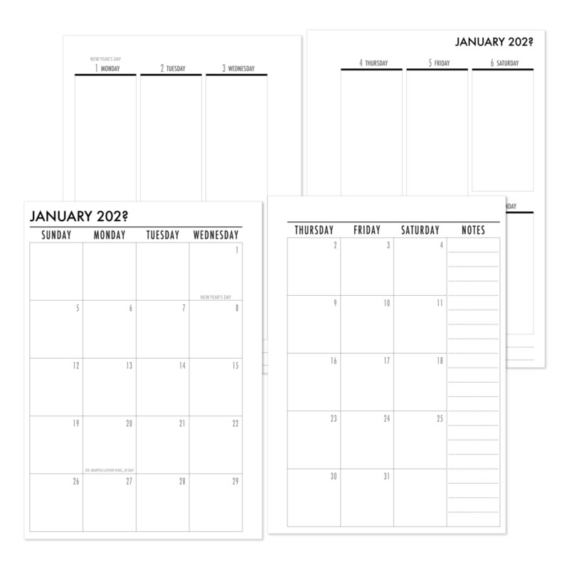 CityGirl Planners Complete Vertical layout. Monthly and Weekly together.