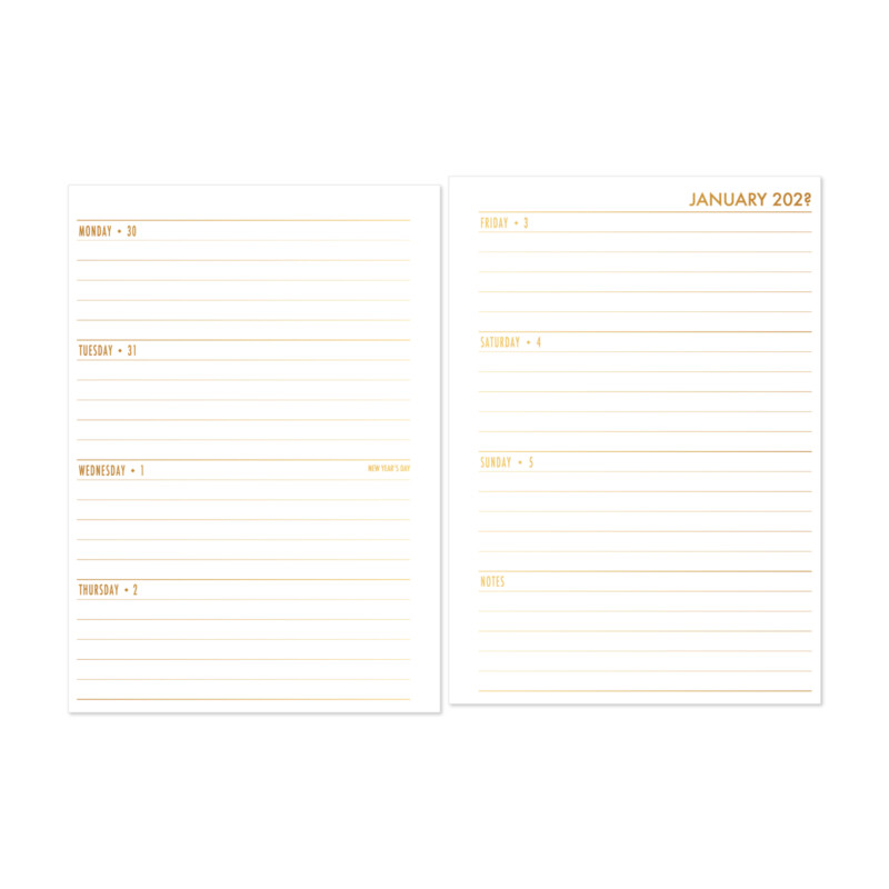 Week on 2 Pages Horizontal Refill - FOILED VERSION