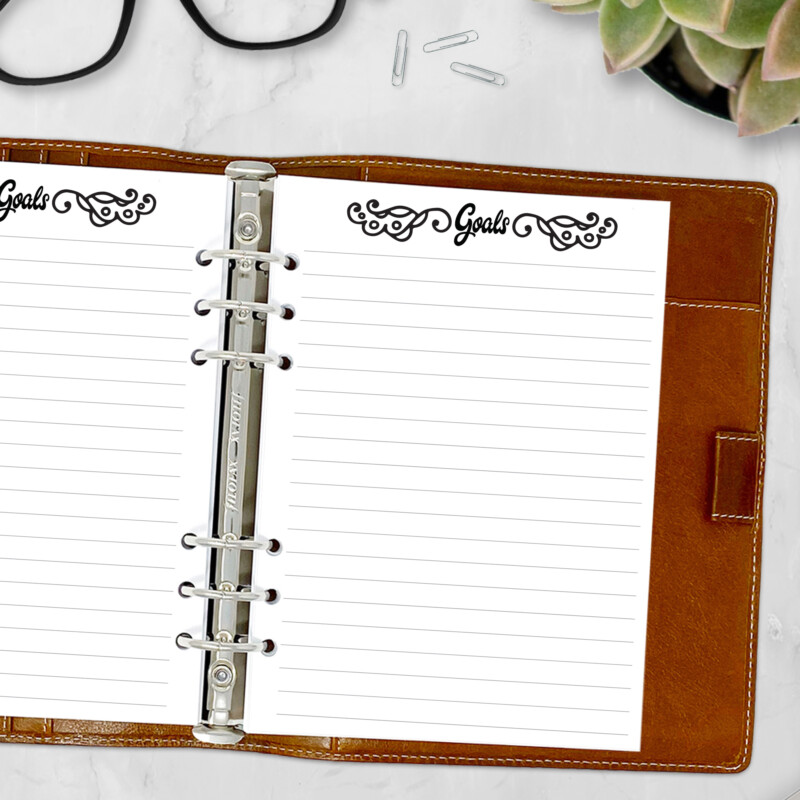 Groovy Goals Planner Insert with fun retro font and layout