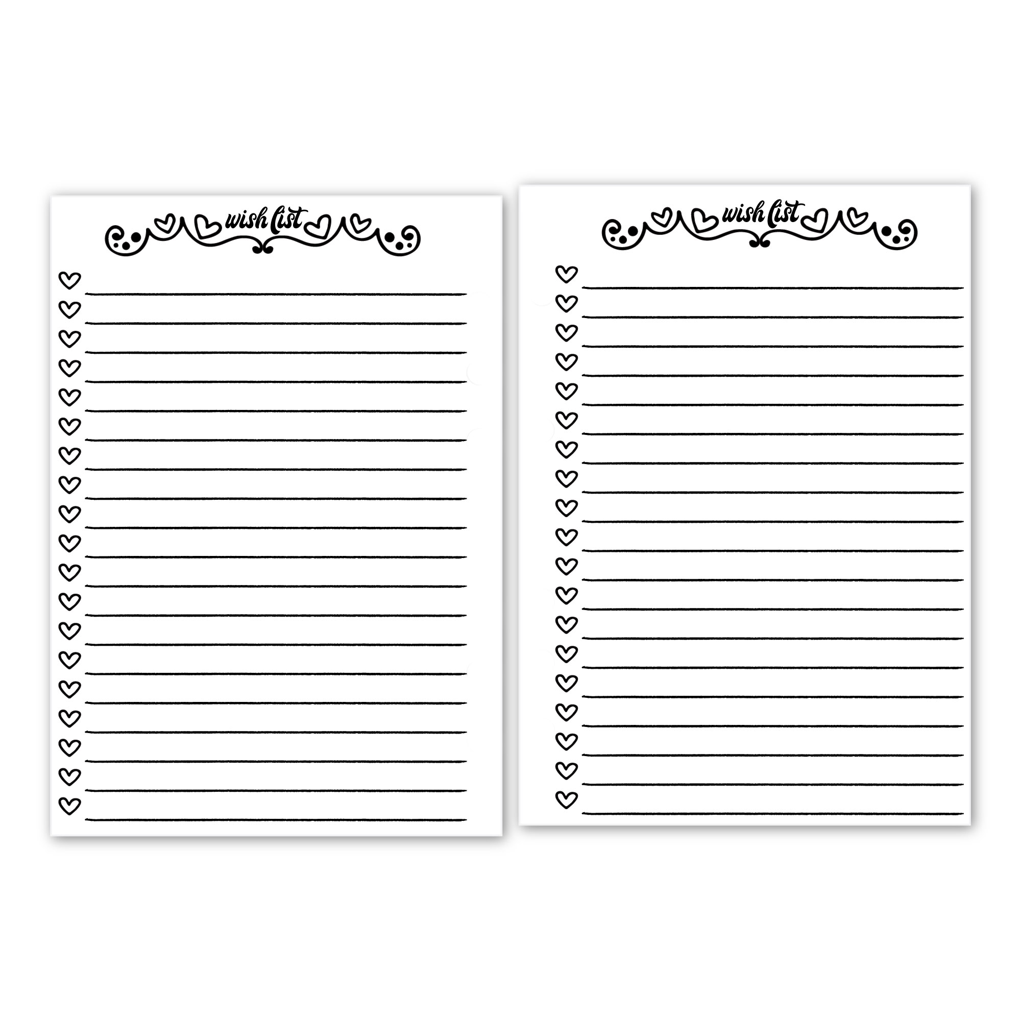 Groovy font wishlist planner insert with retro header