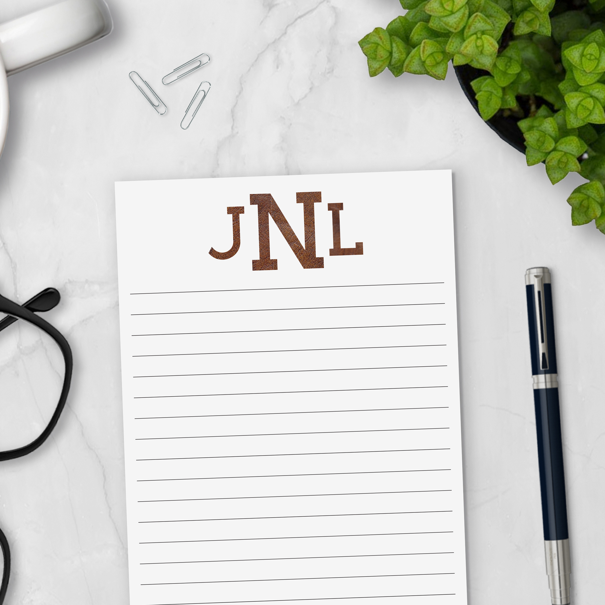 Italian Leather Personalized Notepad - Image 4