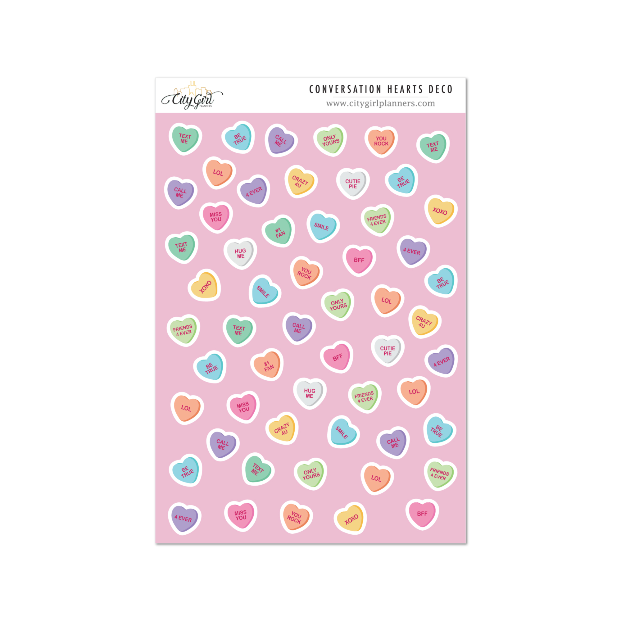 Planner Stickers - Valentine Conversation Hearts