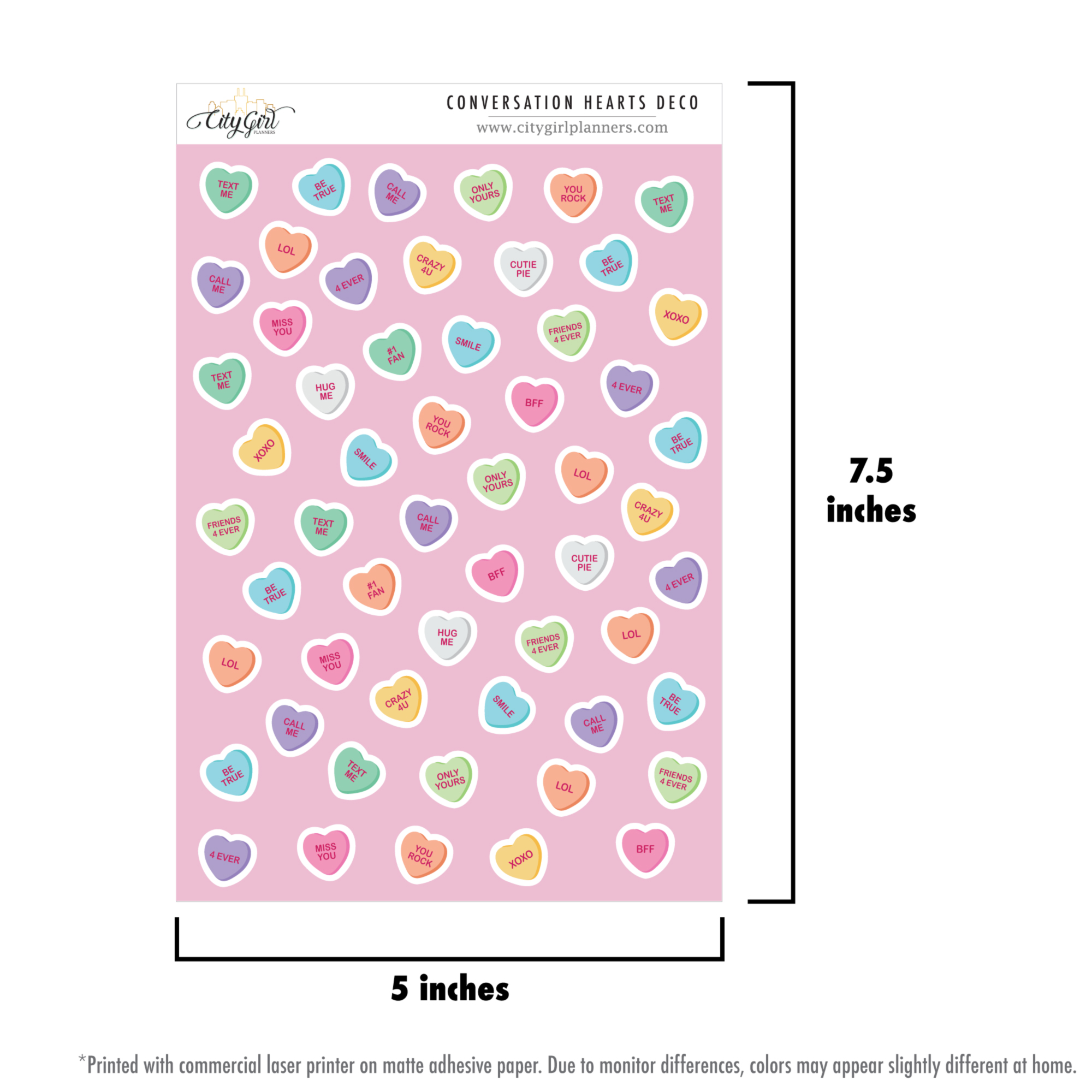Planner Stickers - Valentine Conversation Hearts - Image 2
