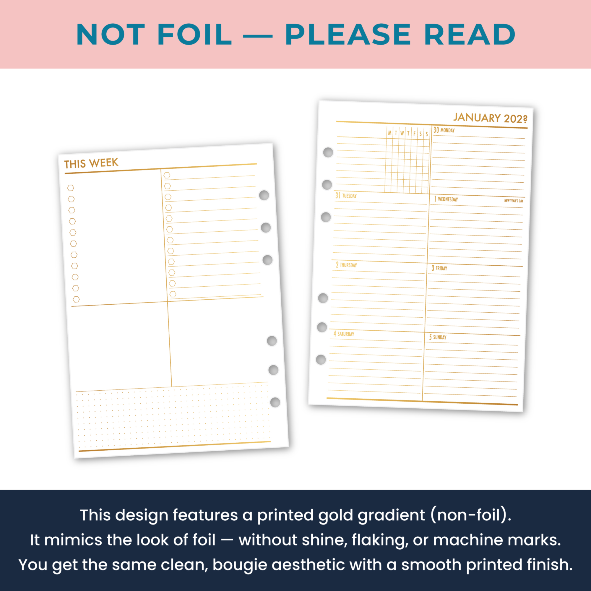 Weekly One Page + Monthly Planner Insert - Ember Kiss Gradient (Complete Layout) - Image 2