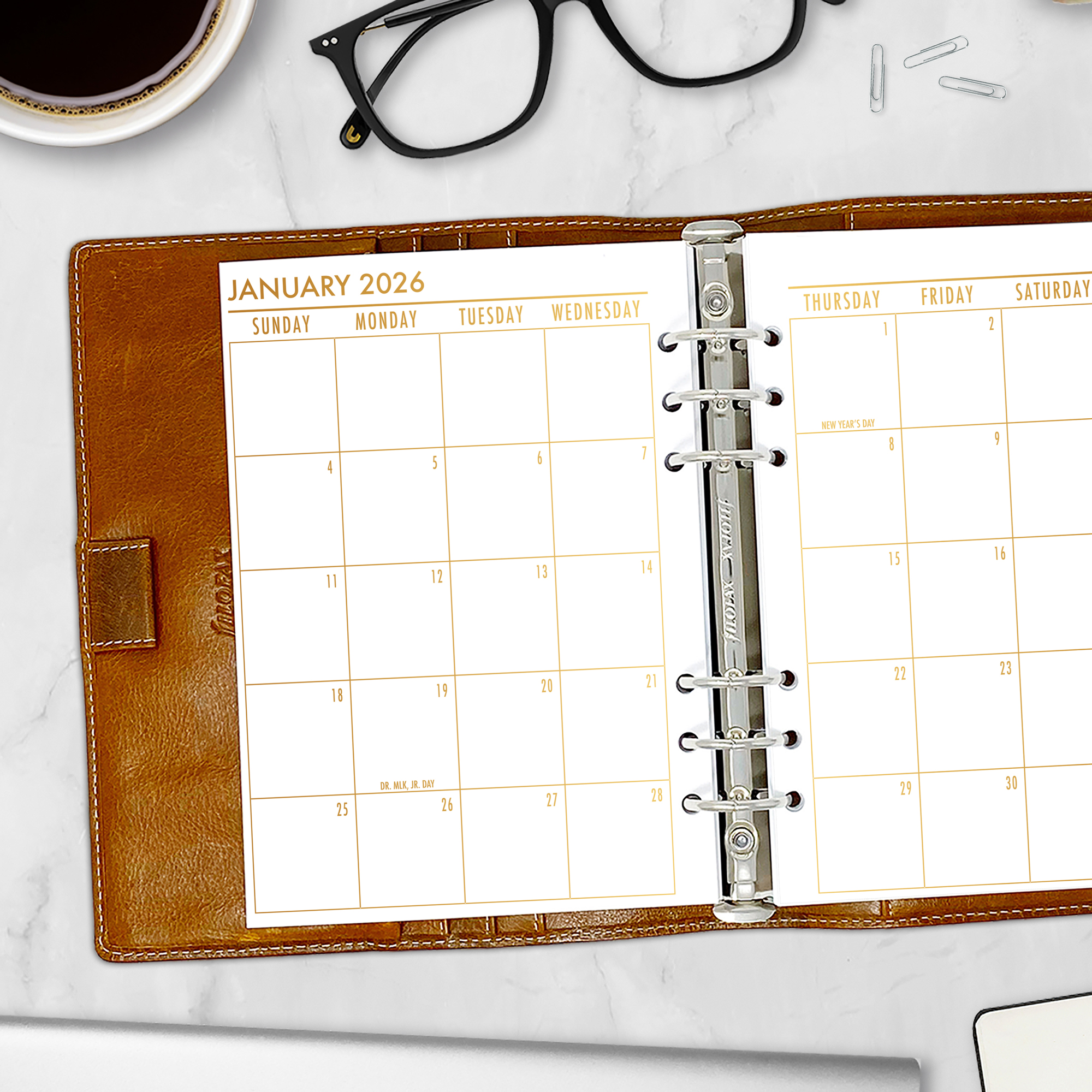 Weekly One Page + Monthly Planner Insert - Ember Kiss Gradient (Complete Layout) - Image 3