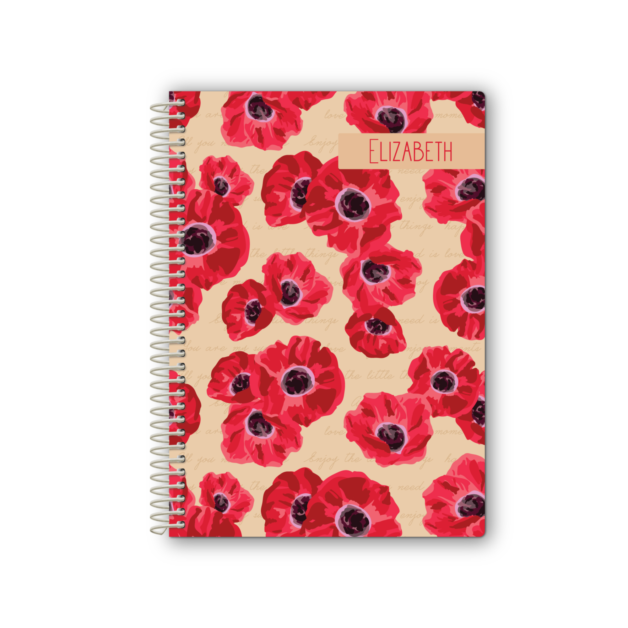 6x8 Spiral Notebook Poppy Prose