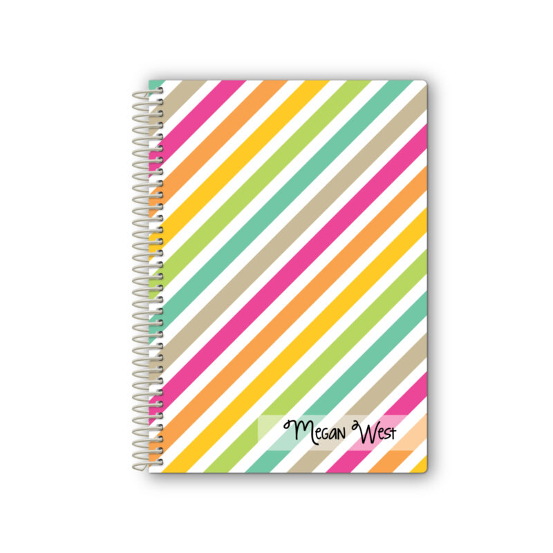6x8 Spiral Notebook Stripe Hype