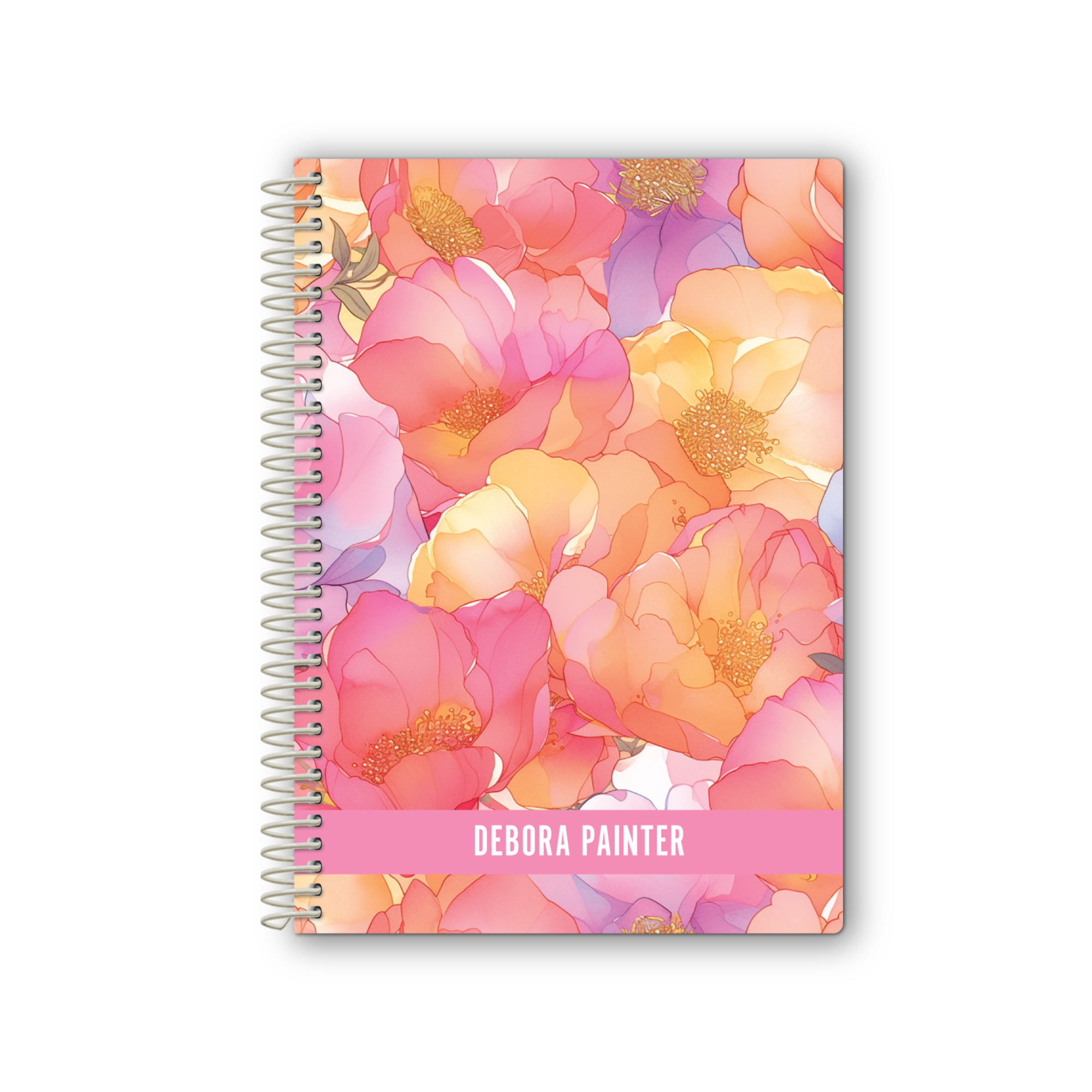 6x8 Spiral Notebook Sunset Blooms
