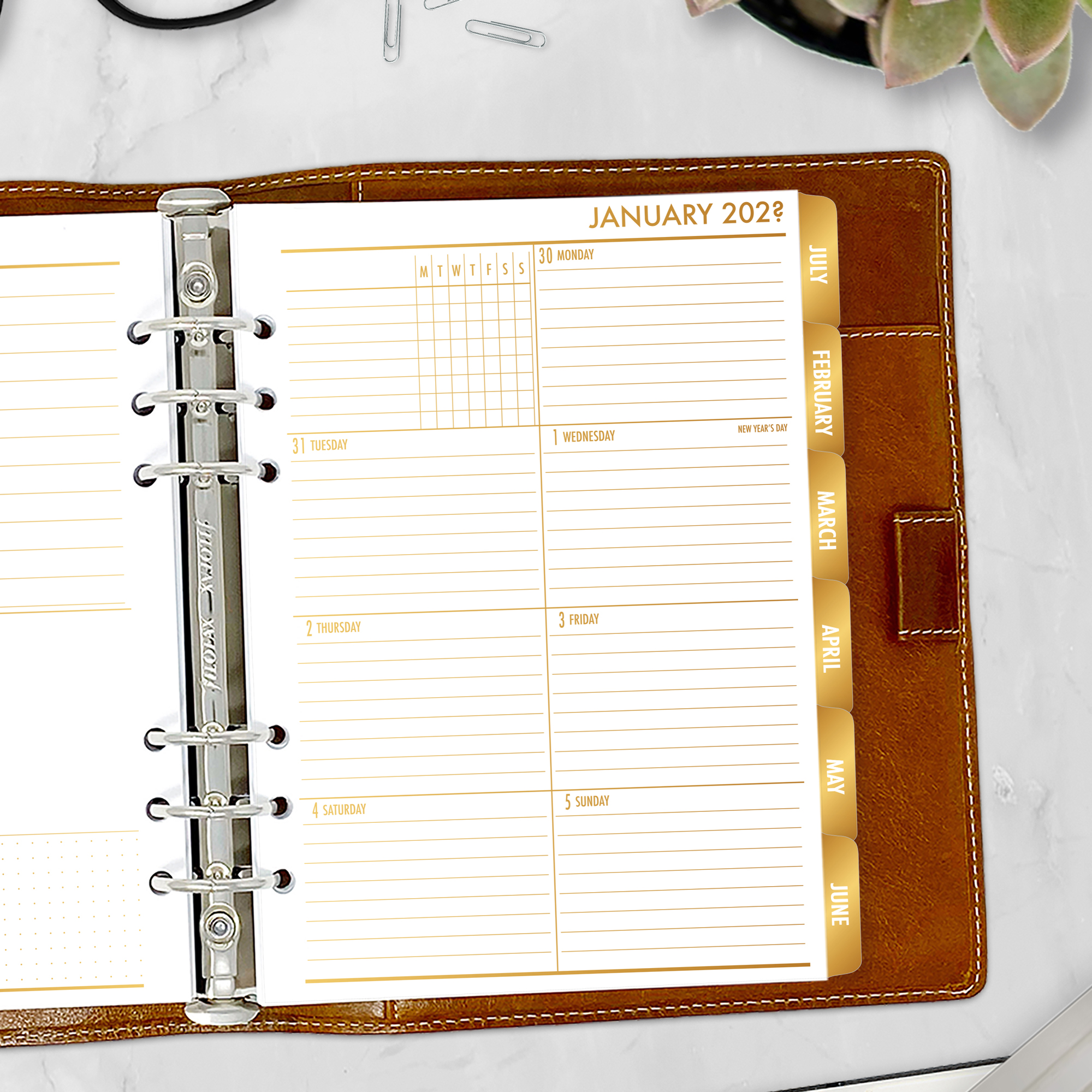 Weekly One Page + Monthly Tabbed Planner Insert - Lilac Hex Gradient (Complete Layout) - Image 6