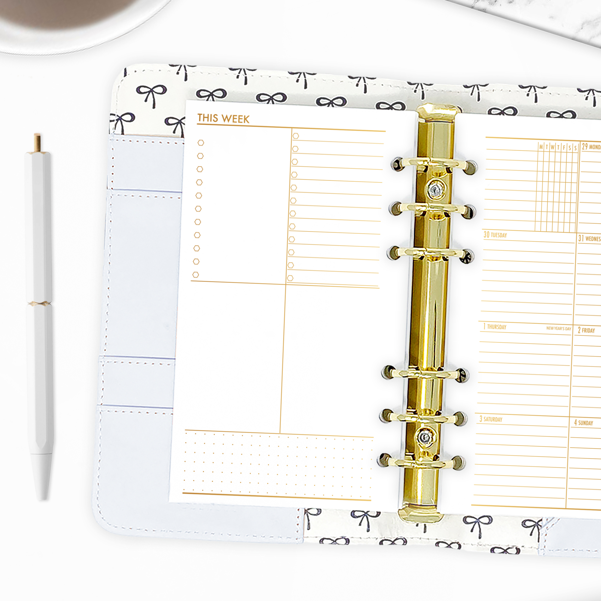 Weekly One Page + Monthly Planner Insert - Ember Kiss Gradient (Complete Layout) - Image 7