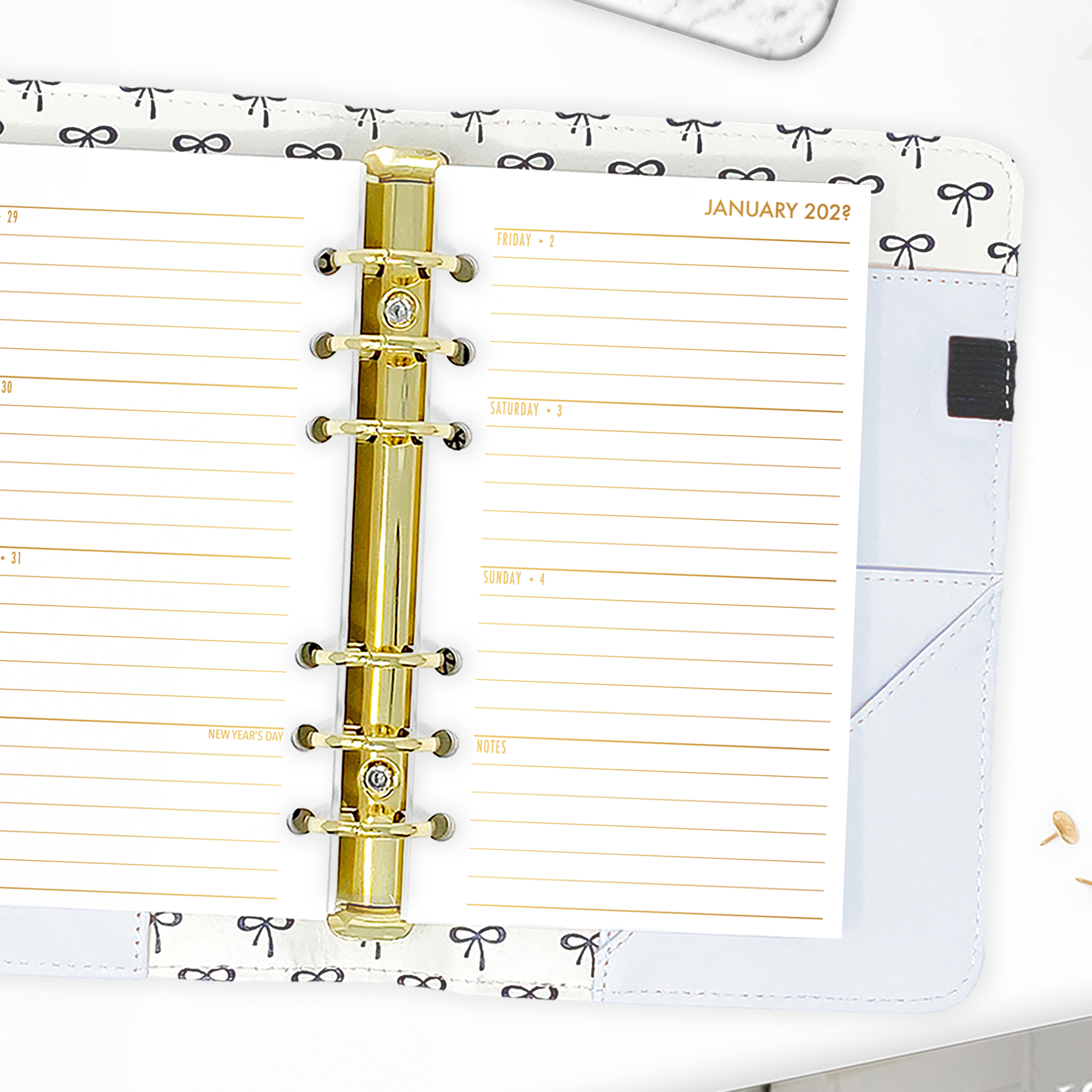 Weekly Horizontal + Monthly Planner Insert - Gold Luxe Gradient (Complete Layout) - Image 6