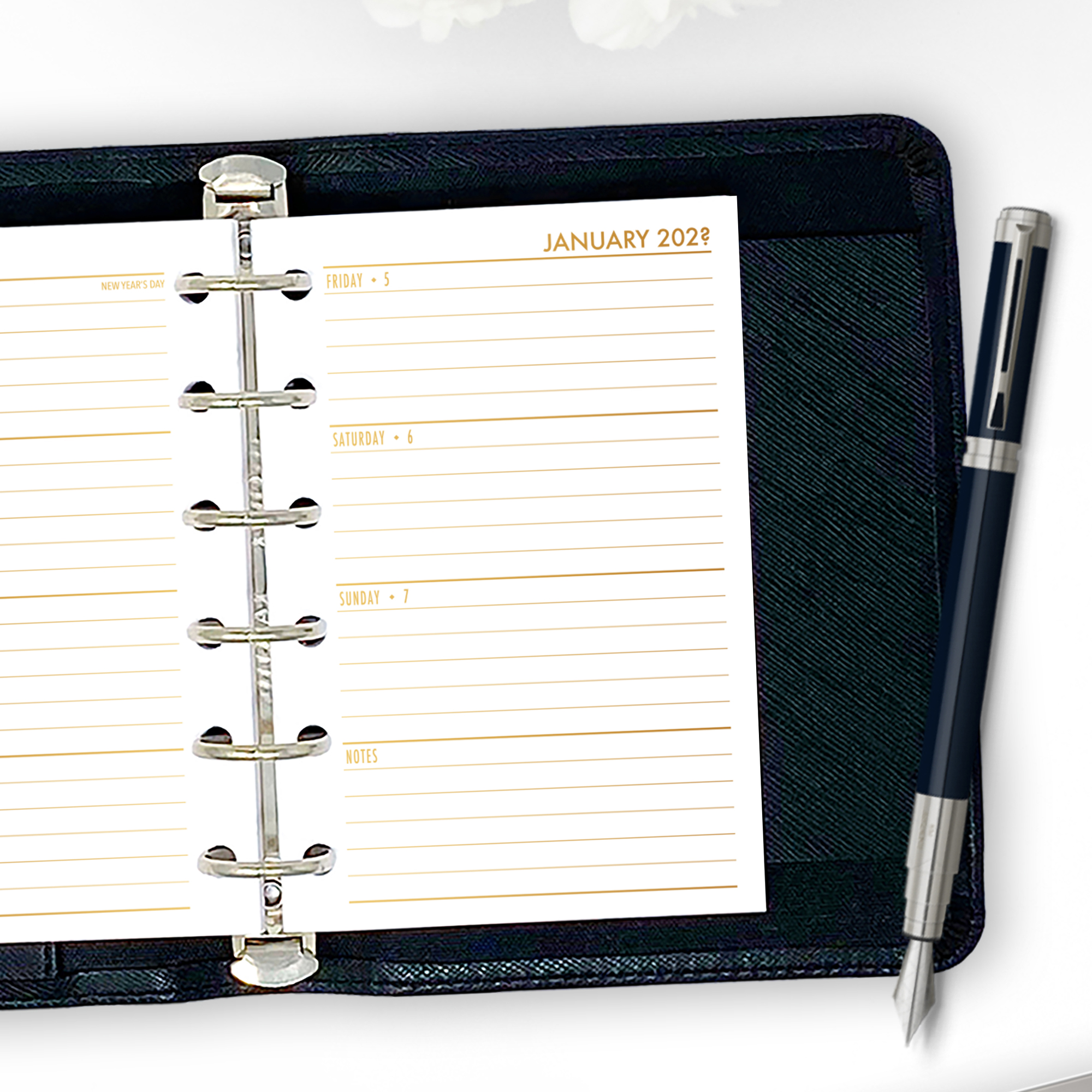 Weekly Horizontal + Monthly Planner Insert - Gold Luxe Gradient (Complete Layout) - Image 8