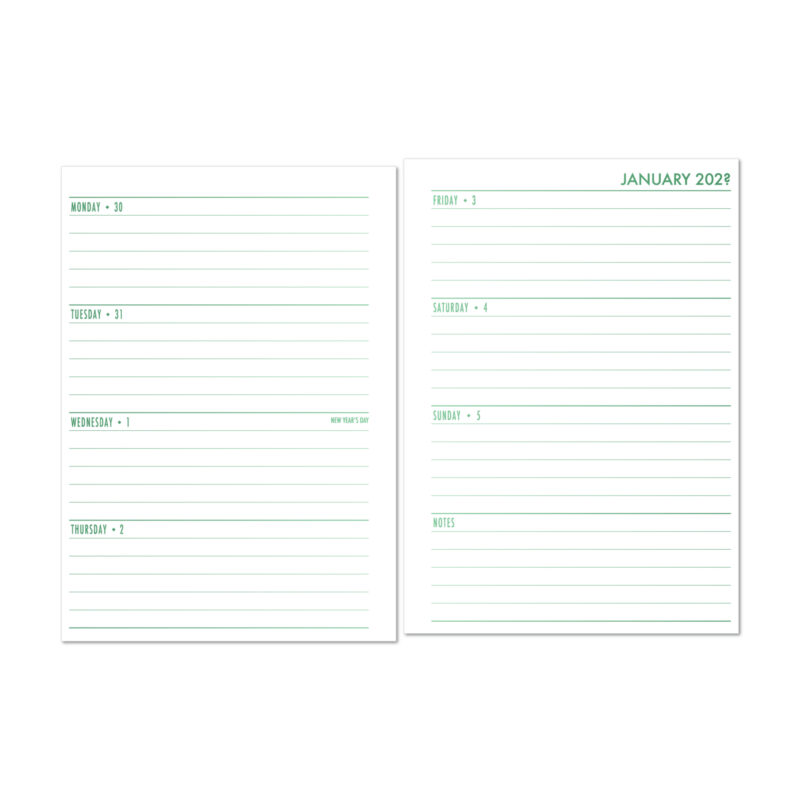 Week on 2 Pages Horizontal Planner Insert - Fae Grove Gradient