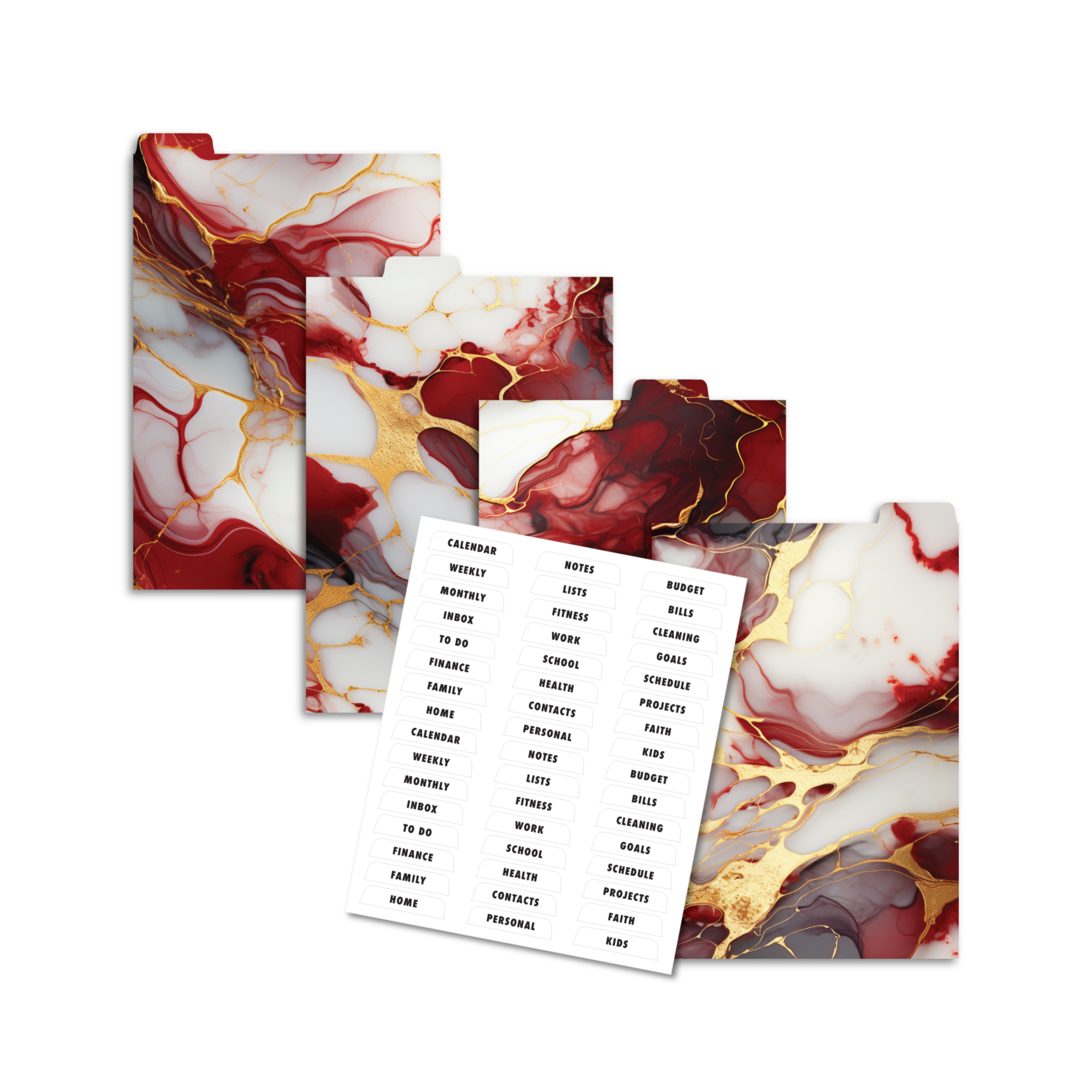 Divider & Label Set Top Tabs - Crimson Luxe - Image 2