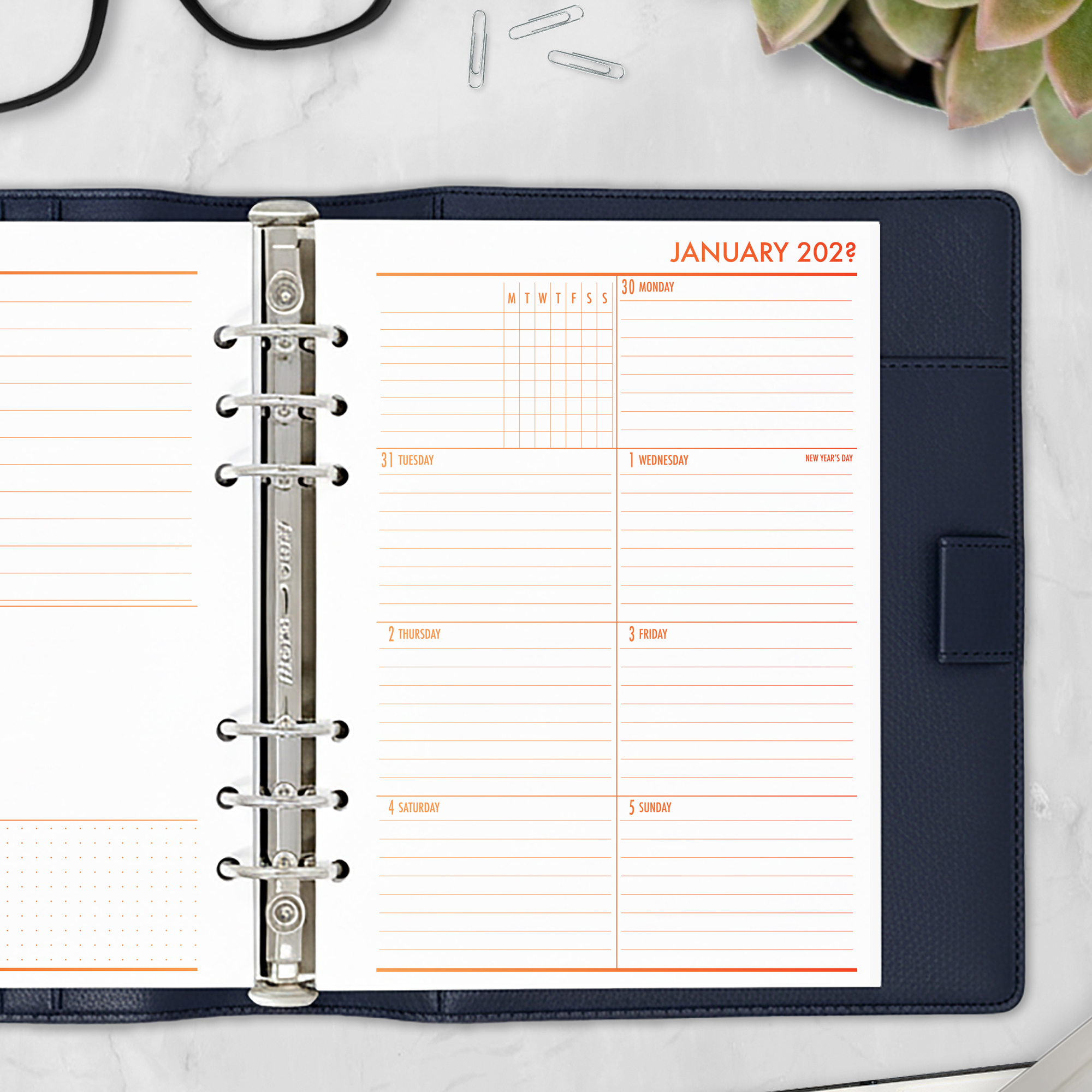 Week on 1 Page Planner Insert - Ember Kiss Gradient - Image 4