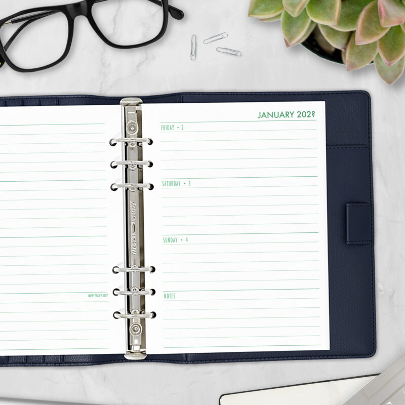 Week on 2 Pages Horizontal Planner Insert - Fae Grove Gradient